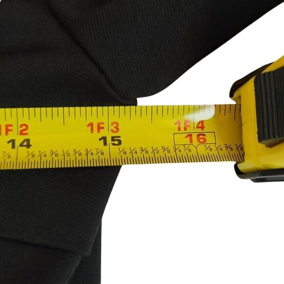 Unique Vintage Black V-Back 1950's Inspired Swing Belted Dress Size M - Picture 7 of 8